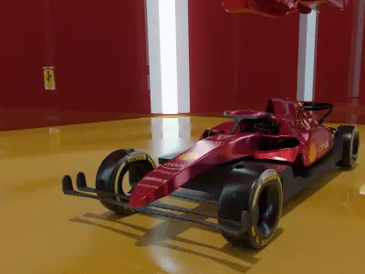 Ferrari F1-75 F1 Car 2022 Low-poly 3D model