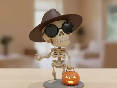 Skeleton Halloween Celebration Free 3D print model