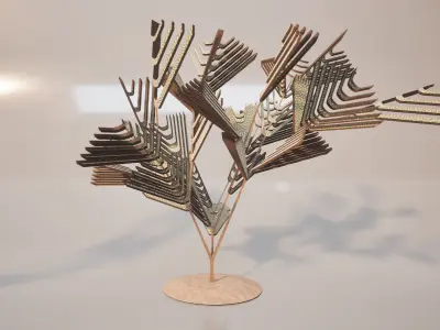 Conceptual shrub S1Cv4 Low-poly 3D model