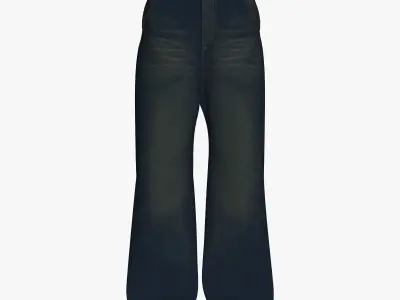 Male denim jean 3D model