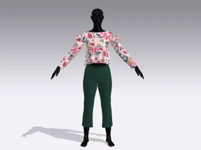 Woman Cloth Dress Low-poly 3D model