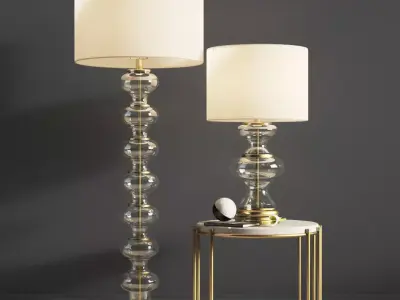 Jasmine Glass Floor and Table Lamp  3D model