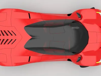 Supercar Prototype P02 Low-poly 3D model