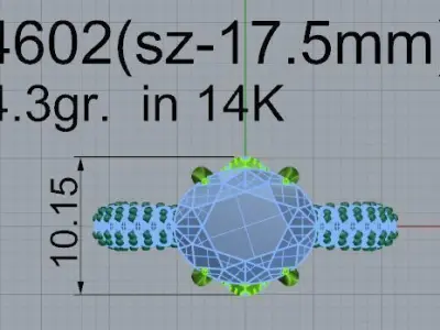 Oval Diamond Ring 4602 3D print model