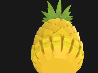 Low Poly Pineapple - Stylized 3D Model for Games and Animations Low-poly 3D model