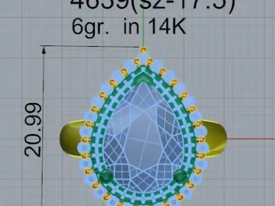 Pear Cluster Ring 4639 3D print model