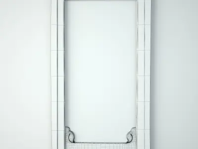 Antique Raja Window Mirror 3D model