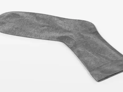 Grey Sock - Realistic and Universal Cotton Footwear 3D model