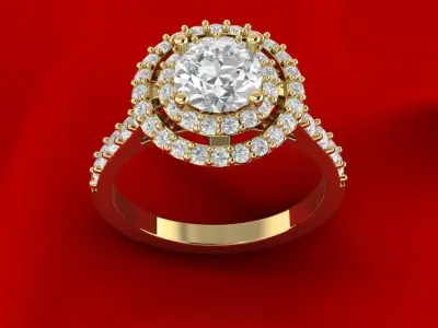 Vintage luxury engagement ring 2 3D print model