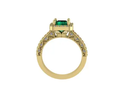 Curshion Emerald Ruby ring 3D print model