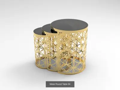 Metal Round Tables 3D Model Collection