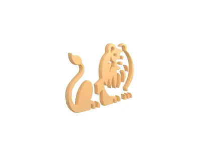 Lion Emblem v4 001 Low-poly 3D model