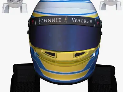 Alonso helmet 2017 Low-poly 3D model