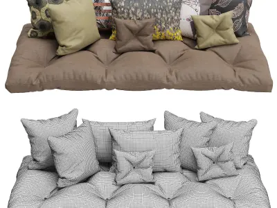 Decorative Pillows Set 3 3D model