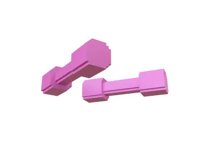 Voxel Style DumbBell v1 003 Low-poly 3D model