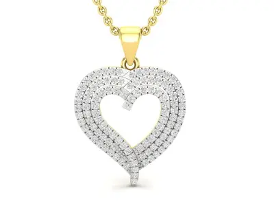 AV 565 Diamond Ladies Heart Pendant 3D print model