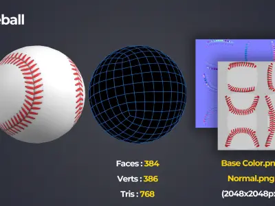 Sport Balls Pack Low-poly 3D model