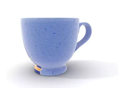 Classic Blue Ceramic Cup model pack Low-poly 3D model