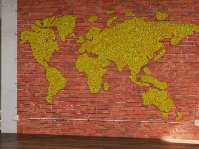 Vertical Garden World Map 3D model