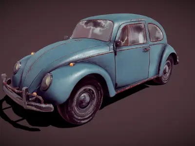 Old Beetle Low-poly 3D model