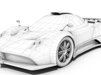 Pagani Zonda Low-poly 3D model