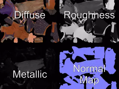 Wizard Character Model Pack with Detailed Robe and Hat Low-poly 3D model