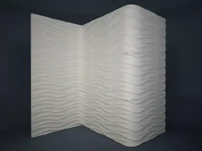 04 WAVES PATTERN WALL Low-poly 3D model