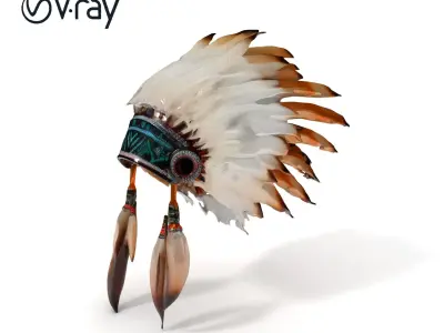 Native American Feather Headdress Model Pack Low-poly 3D model
