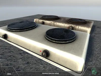Hot plate Low-poly 3D model