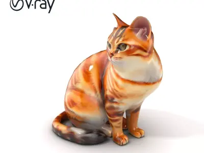 Realistic Domestic Cat 3D Model Pack Low-poly 3D model