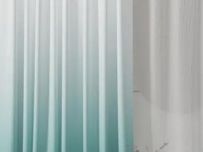 Curtain Blue Modern 3D model