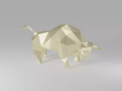 Bull 3D - LOW POLY polygonal Low-poly 3D model