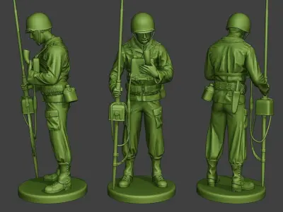 American engineer soldiers ww2 A9 Pack 3D Model Collection