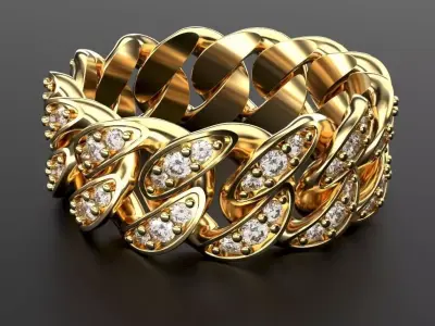 CUBAN RING SIZE 10 USA 3D print model