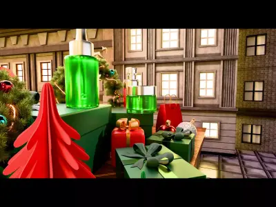 Christmas animation setup for product visualization Low-poly 3D model