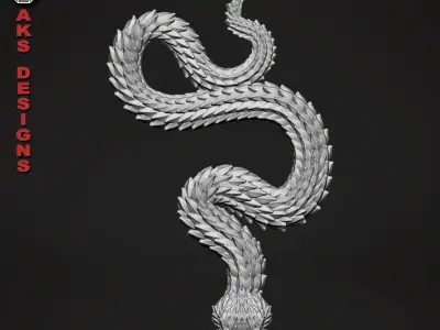 snake version 1 Bas relief for cnc 3D print model