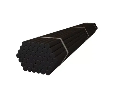 Steel Round Bars v1 007 Low-poly 3D model