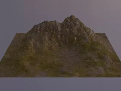Aerial Grassy and Rocky Mountain 5 Free 3D model
