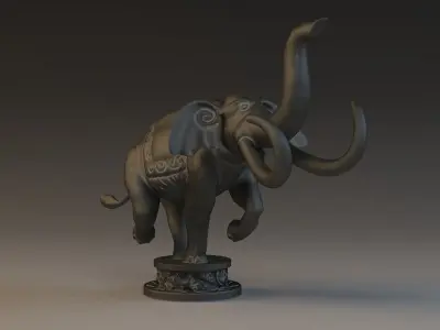 sculpture statue animal statue elephant statue 3D model