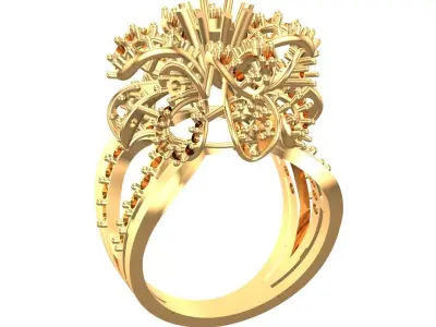 Cocktail Diamonds Ring 3D print model