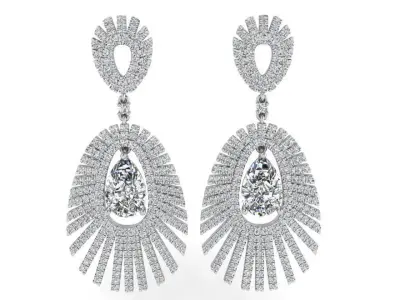 Pear Shaped Luxury Earrings 3713 3D print model
