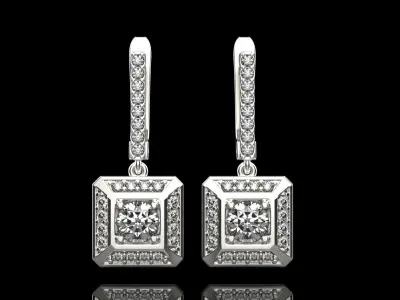 Octagon form earring model 498 3D print model