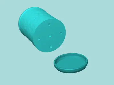 Vase 15 with Plate - Simple Plant Pot - Home Decor 3D print model