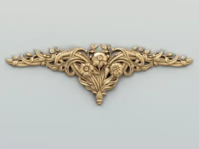 Carved decor horizontal 045 3D model