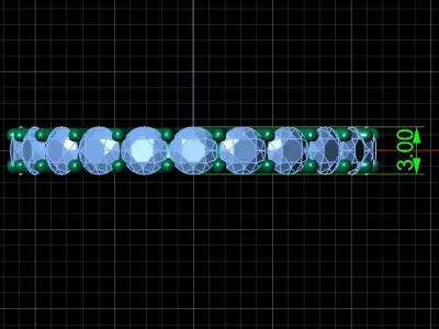 U Shaped Eternity Ring 3mm stone size swiss 14 and EU54 3D print model