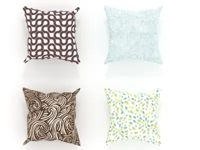 4-Piece Cushion Free 3D model