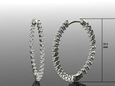 Women Diamond Earrings 3D print model 46