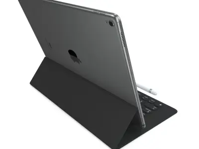 Apple iPad Pro 129 Inch And Type Cover And Apple Pencil 2017 3D model