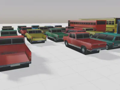 EXTREME Low Poly Vehicles Low-poly 3D model