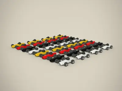 Racing Toy Car Set 3D model